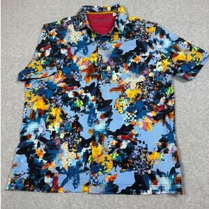 Robert Graham Mens Size XL Short Sleeve Printed Button Up Shirt
